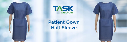 TASK MEDICAL HALF SLEEVES PATIENT GOWN - (CARTON OF 50)