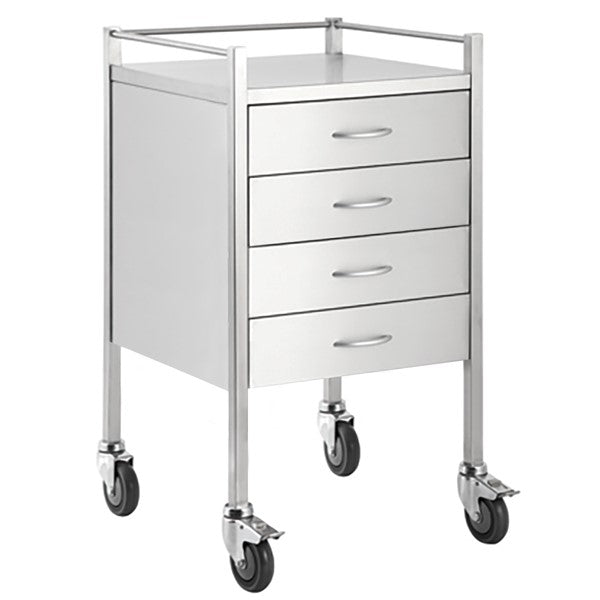 STAINLESS STEEL TROLLEY – 4 DRAWER (50W x 50D x 90H cm)