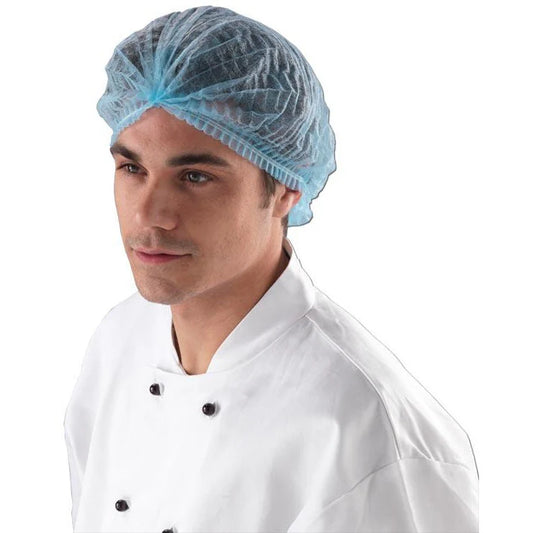 TASK MEDICAL NON-WOVEN DISPOSABLE MOB CAPS 21" 12GSM DOUBLE ELASTIC BRIM