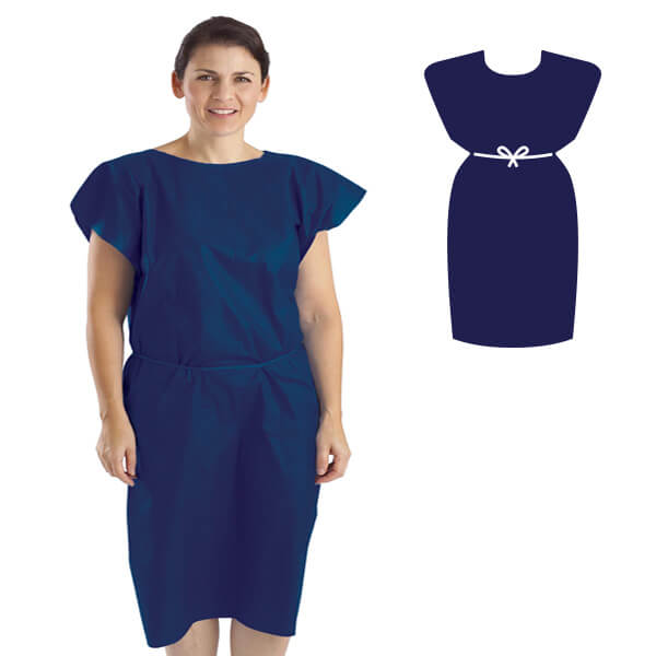 TASK X-RAY PATIENT EXAMINATION GOWN SLEEVELESS NON-WOVEN DARK BLUE