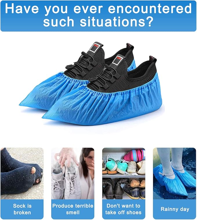 TASK NON-SKID NON-WOVEN BLUE DISPOSABLE SHOE COVER