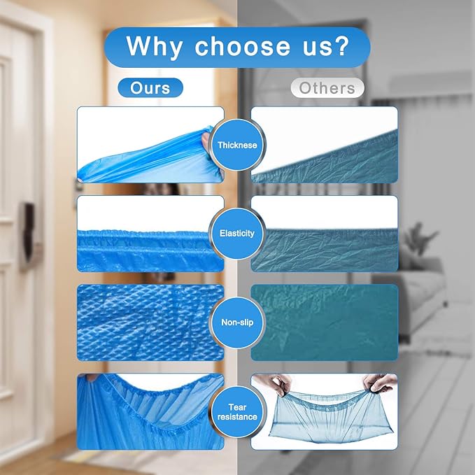 TASK NON-SKID NON-WOVEN BLUE DISPOSABLE SHOE COVER