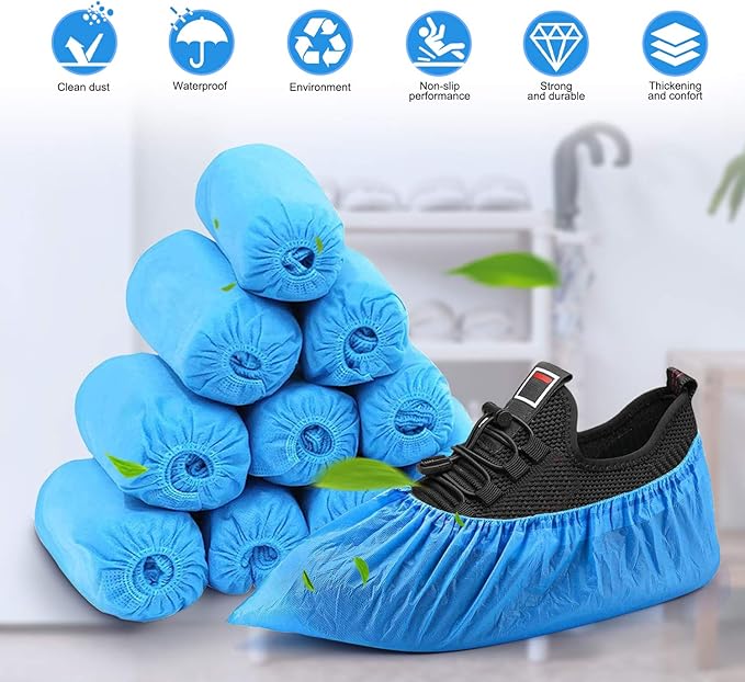 TASK NON-SKID NON-WOVEN BLUE DISPOSABLE SHOE COVER