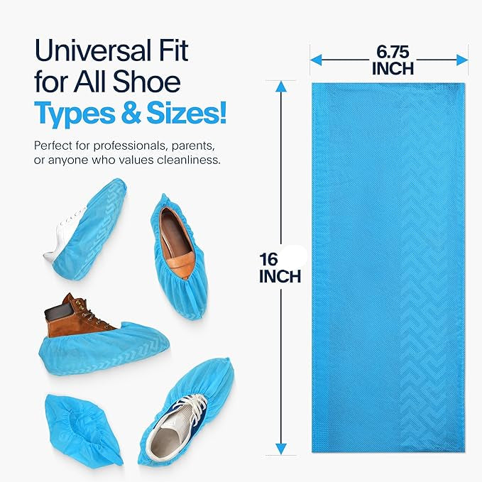 TASK NON-SKID NON-WOVEN BLUE DISPOSABLE SHOE COVER