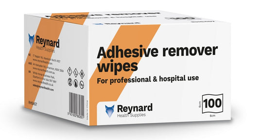 REYNARD ADHESIVE REMOVER WIPES (6 X 6CM) RHS457 - BOX OF 100