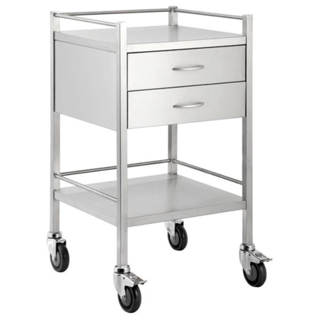 STAINLESS STEEL TROLLEY – 2 DRAWER (50W x 50D x 90H cm)