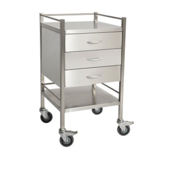 STAINLESS STEEL TROLLEY – 3 DRAWER (50W x 50D x 97H cm)