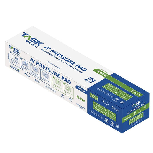 NEW MEDICAL IV PRESSURE PAD 36MM – BOX OF 100