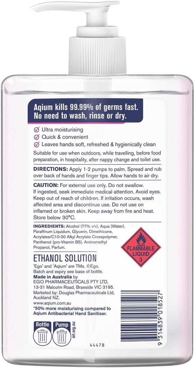 AQIUM HAND SANITISER GEL PUMP