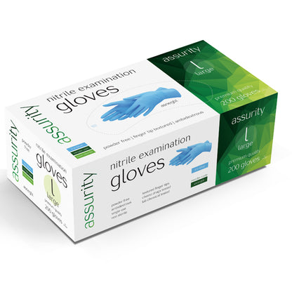 ASSURITY NITRILE POWDER FREE EXAMINATION GLOVE - BOX OF 200