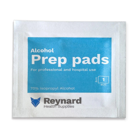 REYNARD ALCOHOL PREP PADS 70 % ISOPROPYL ALCOHOL (6 X 6CM) RHS417 - BOX OF 200